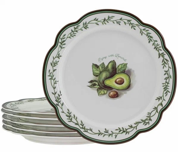 Набор тарелок 109-067 "Авокадо" (6шт.) 21см. (подар.уп.)