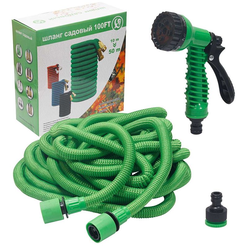 Шланг растягивающийся S3003-50 (10м. раст. до 50м.) 7 реж. пл. фитинг