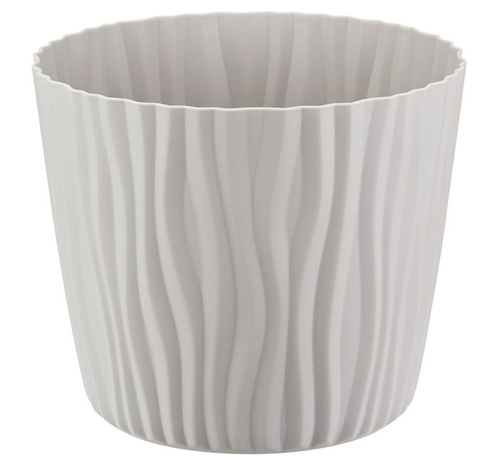 Кашпо ВОЛНА  2,0л. d16см. с вкладышем КН3188К (Кремовый)