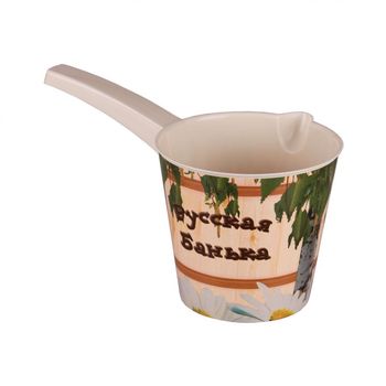 Ковш пл. 1,5л. "Русская банька" М8393 со сливом