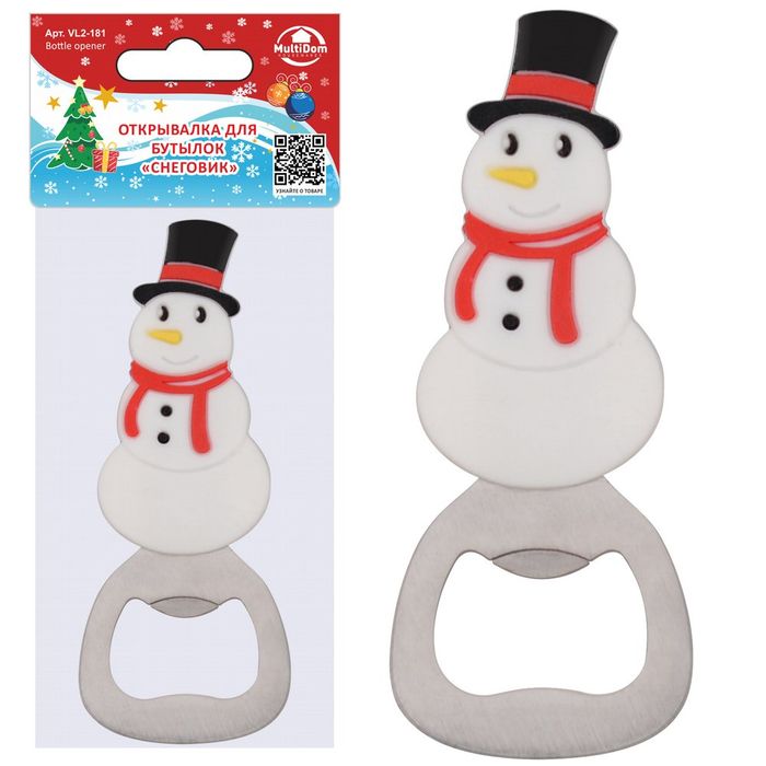 Открывалка-магнит д/бутылок VL2-181 "Снеговик" Мд
