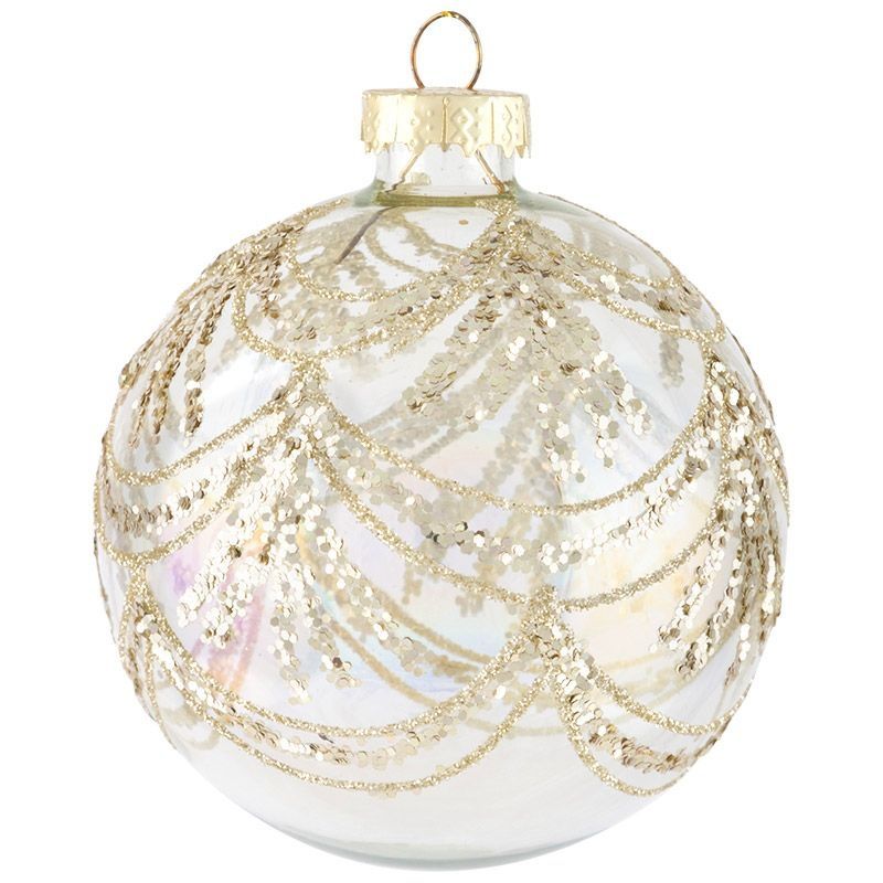 Шар "Вуаль" d8см. 108556 (прозрачный с рис.) Скр.