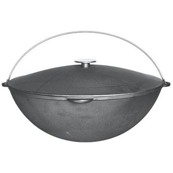 Казан чуг. Укр.  8,0л. "Туризм" походный d36см. 1608-6 с ал. крышкой