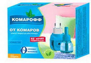 Комплект прибор+ жидкость от комаров КОМАРОФФ 45мл. 70 ночей ДЛИТЕЛЬНО (б/запаха) OF01060201 .