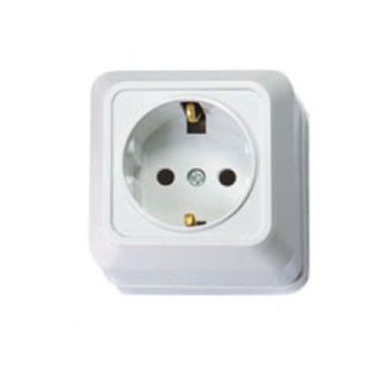 Розетка BOLLETO дв. 7128-W нар\пр с з/к белая (1212)