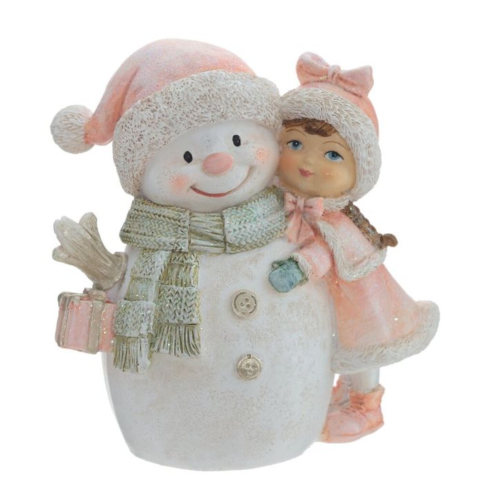 Фигурка "Девочка и снеговик" 791692 (11*6*11см.) Р Фигурка "Девочка и снеговик" 791692 (11*6*11см.) Р