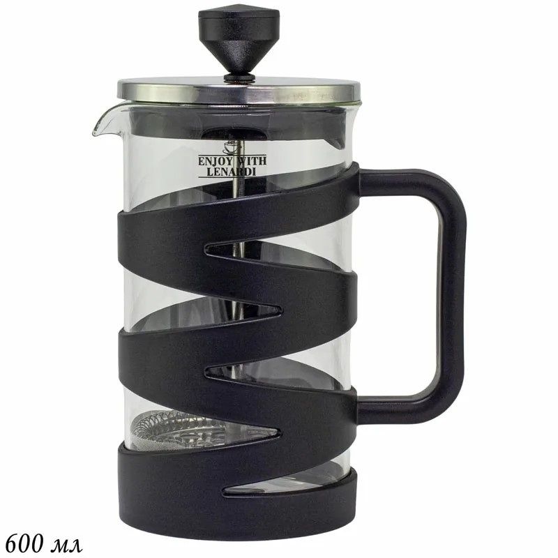 Чайник заварочный (френч-пресс) 139-008 0,6л. стекло (подар. уп.)