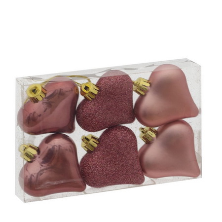 Подвесн.украш. "Сердце" 753612 (набор 6шт.) (розовый) Р