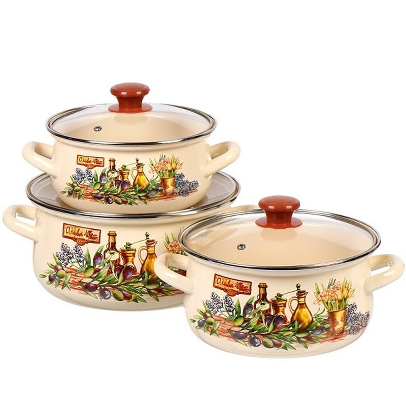 Набор "Италика-1-ЭКСТРА" (3к.:2,0/3,0/4,0л. ст/крышк.) Керчь