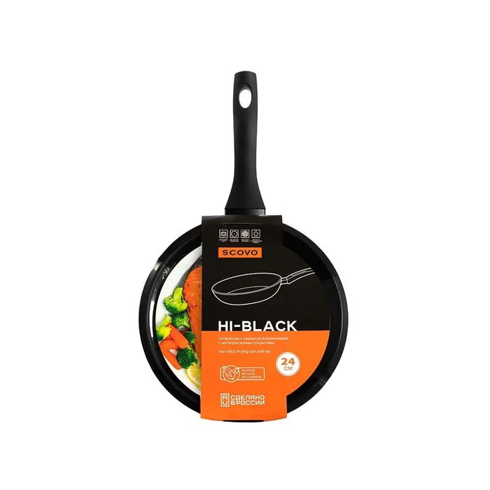 Сковорода К-У а/пр. HB-009 d240мм. ст/крышк. HI-BLACK