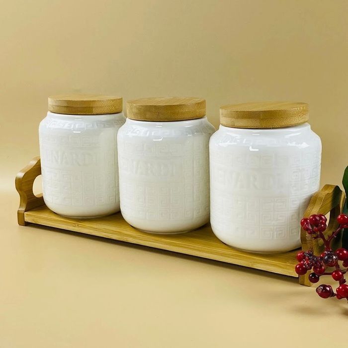 Набор банок 140-130 BAMBOO (3шт.*0,6л.) на подставке (подар.уп.)