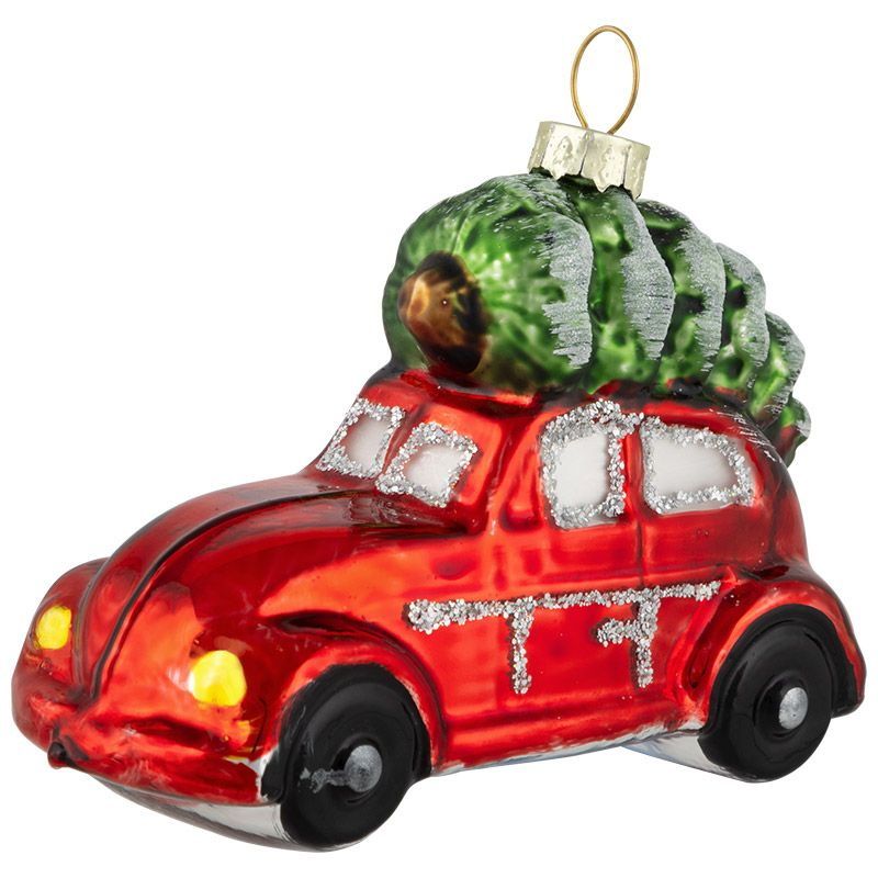 Подвесн.украш. "Машинка с елкой" 106240 (стекл.) Скр Подвесн.украш. "Машинка с елкой" 106240 (стекл.) Скр