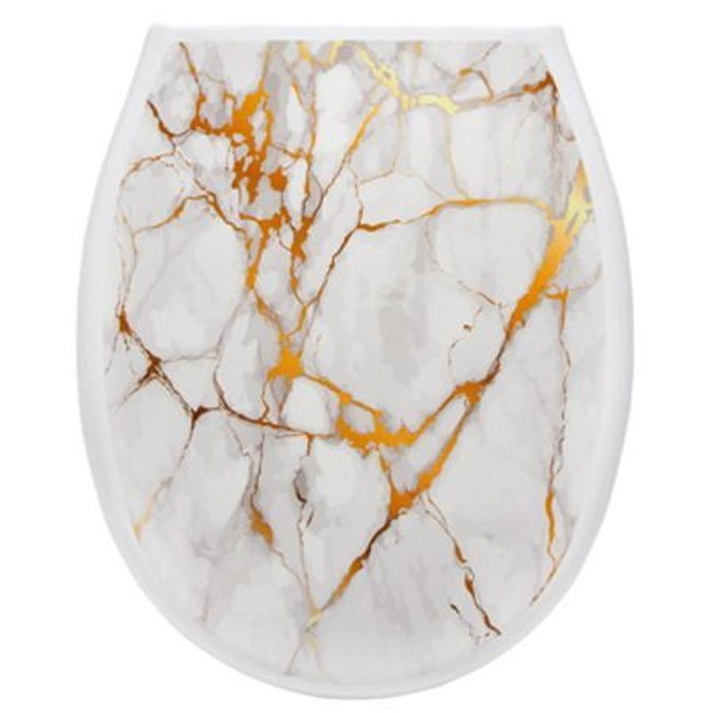 Сиденье д/унитаза "ОКЕАН" с рис. "БЕЛЫЙ МРАМОР" жест. Нов.