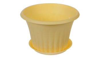 Кашпо КЭРОЛ 0,45л. d12cм. с подст. КН3153Б (Банановый)