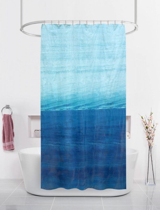 Занавес д/ван.комн. 178*183см. 13674 PEVA GX005-P4 "Голубая бездна" М.