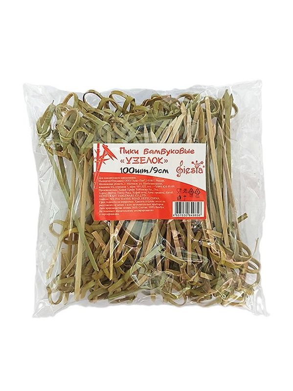Пика (шпажка) 10-1041 "Узелок"  9,0см. (100шт.) бамбук OPTILINE