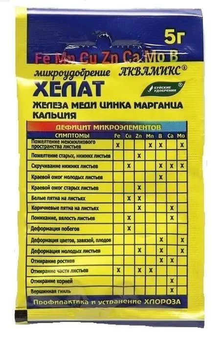 АКВАМИКС 5,0г. комплекс микроэлементов (д/замачивания семян и профилактики хлорозов) 431096 БХЗ АКВАМИКС 5,0г. комплекс микроэлементов (д/замачивания семян и профилактики хлорозов) 431096 БХЗ
