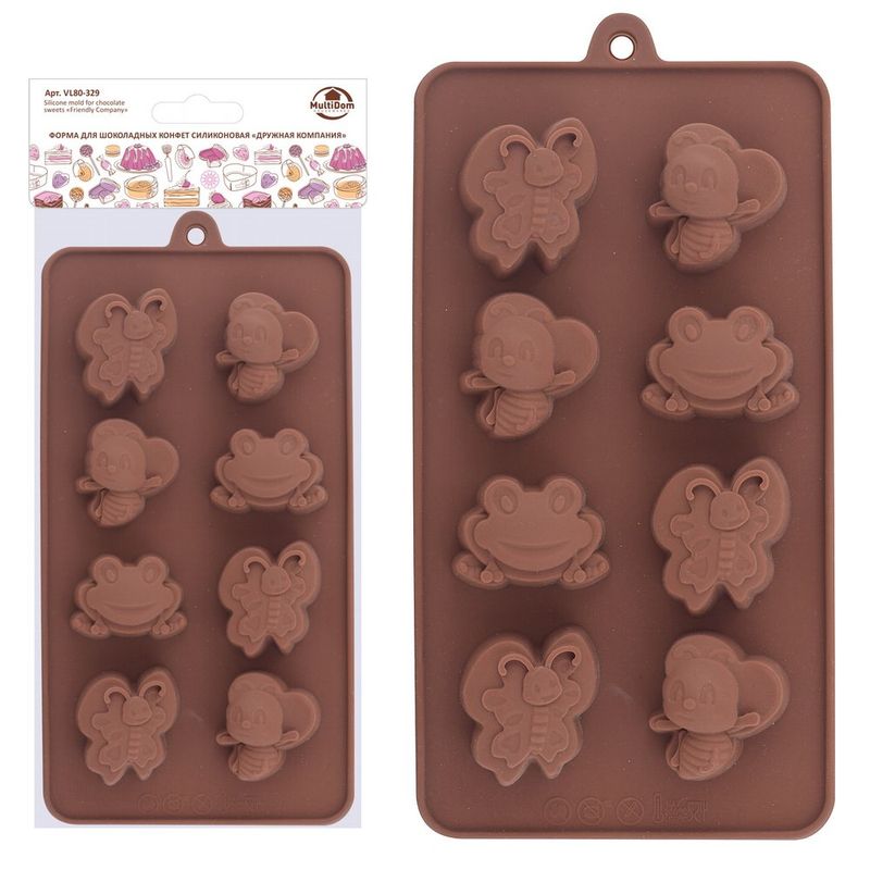 Форма д/конфет силикон. VL80-329 "Дружная компания" Мд