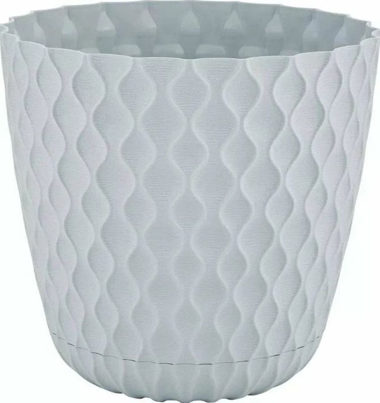 Горшок д/цв. "InGreen Wave"  2,5л, D175мм ПЦ6502УТ (утренний туман) с дренажной сеткой и поддоном
