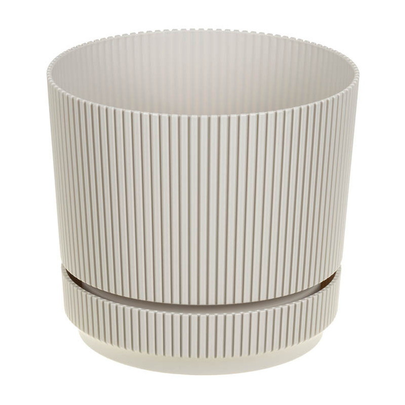 Кашпо СТРИП  3,9л. d20,0см. КН3248КР с подставкой (Кремовый)
