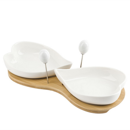 Менажница 2632016 "Naturel" 2-х секц. +2 вилки (подар.уп.) ЕНС