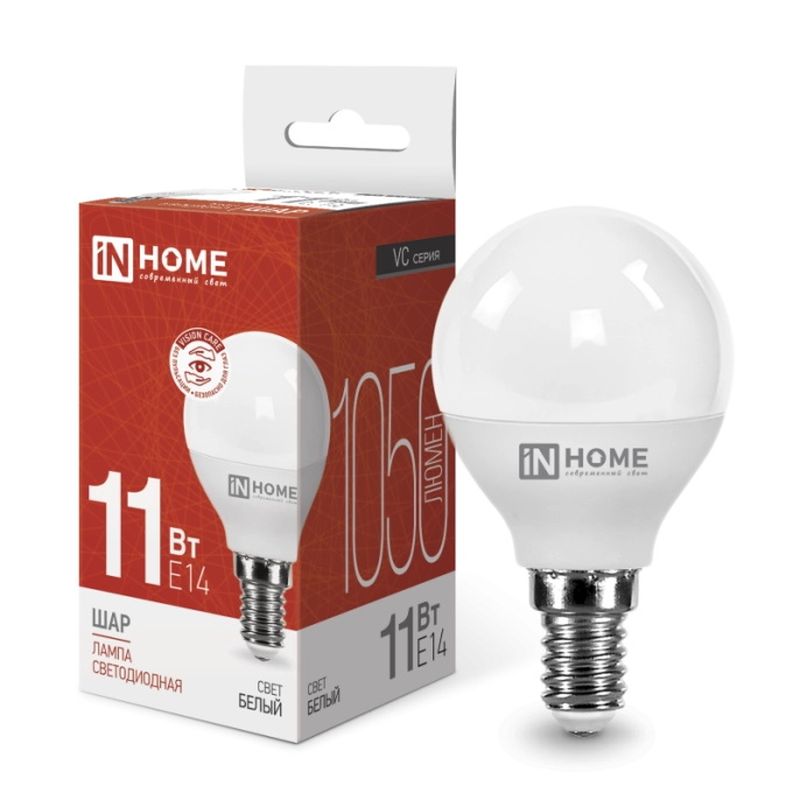 Лампа светодиодная 11Вт. LED-ШАР-VC Е14 4000К 1050Лм. IN HOME