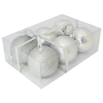 Шары PB8-6SMB-S (набор 6шт.) d8см. 101862 (серебро) Скр.