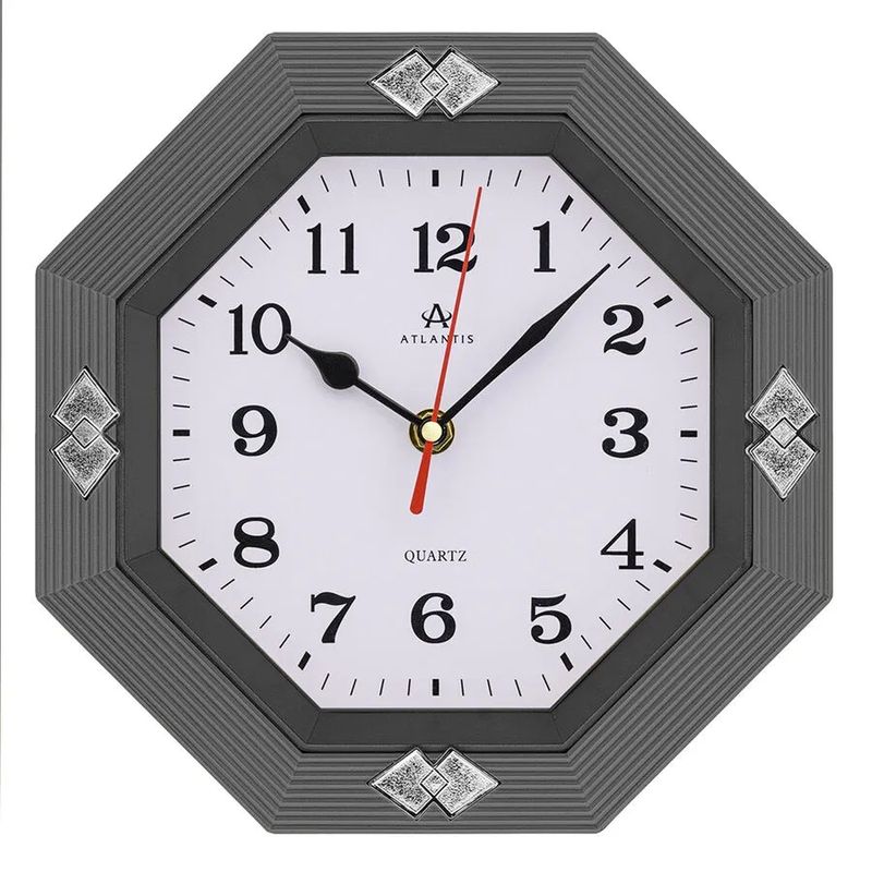 Часы настенные TLD-6052 "Atlantis" gray (23,9*23,8*4см) А