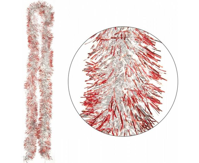 Мишура 2,0м. 6 слоев 106424 SYMTA-1623105 (серебряный с красной окант.)СКР Мишура 2,0м. 6 слоев 106424 SYMTA-1623105 (серебряный с красной окант.)СКР