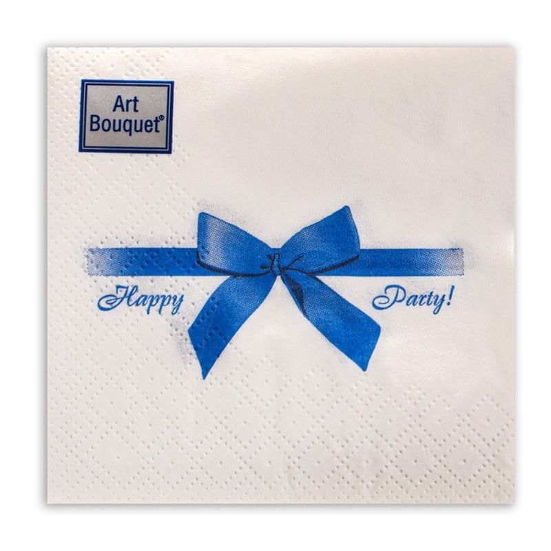 Салфетки бумажные 2сл. Art Bouguet 57616/42189 (20*20см.) 30шт. "Подарок синий" РБ