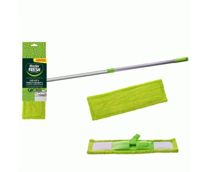Швабра МАСТЕР ФРЕШ 6898/7907 плоская (микрофибра) телескоп. ручка (Арвитекс)