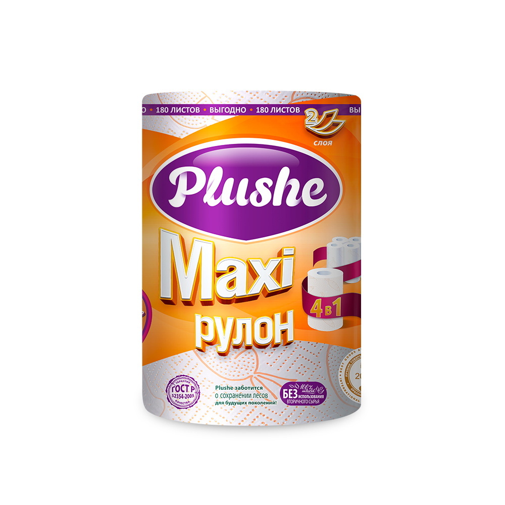 Полотенце бумажн. 2сл. Plushe Maxi 16982 1 рул.*40м. (белый, цв. тиснение) Полотенце бумажн. 2сл. Plushe Maxi 16982 1 рул.*40м. (белый, цв. тиснение)