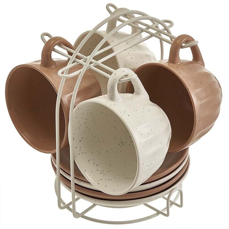 Чайный сервиз Ф11-060К/8 "Latte" (8пр.) на мет. подставке  Дел.