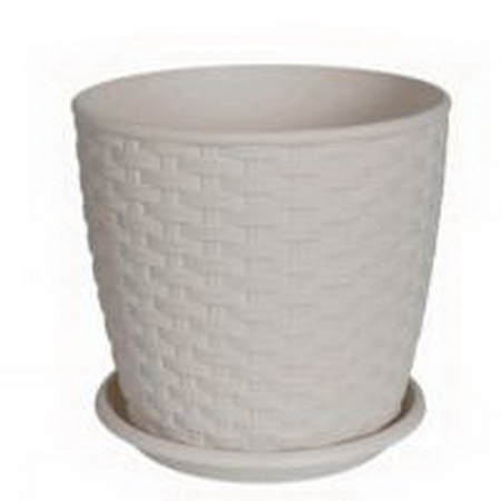 Кашпо ШАТО 29,0л. d38см. h30см КН3040БР (белый ротанг)