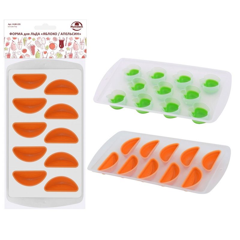 Форма д/льда силикон. VL80-155 "Яблоко-Апельсин" Мд