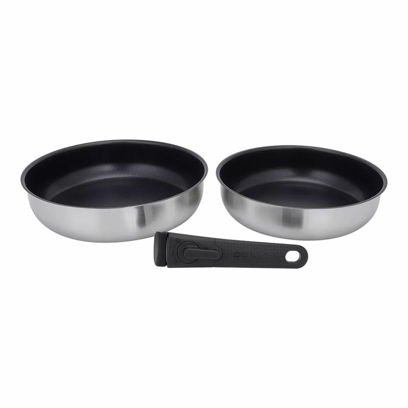 Набор посуды EasyKeep-3DSS нерж. (3пр: сков. 22/24см. съемн.. ручка а/пр. покр.) 023323 POLARIS