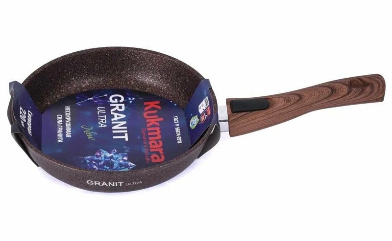 Сковорода Кукмор d220мм. сго222а "Granit ultra" (original) (а/пр. съемн.руч.)