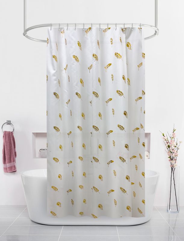 Занавес д/ван.комн. 180*200см. 13267 Золотые перья ВТ-829910 М.