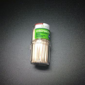 Зубочистки бамбук. (190шт.) 10-1182/10-2018 в пл.баночке ОК