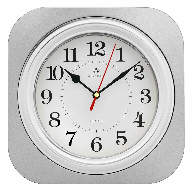 Часы настенные 693 "Atlantis" silver (23*23*4см) А