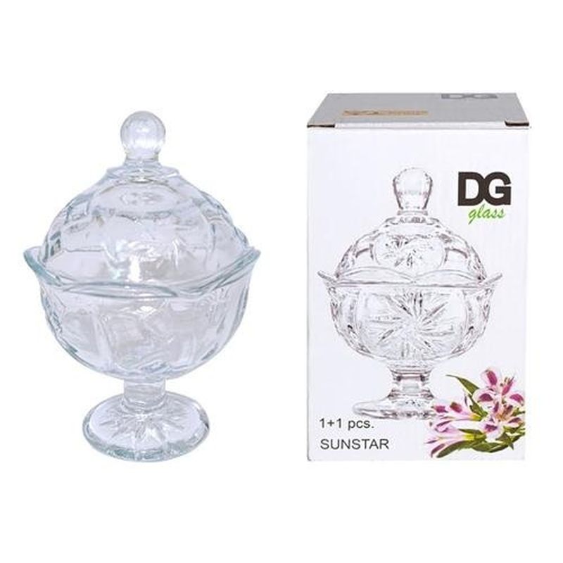 Ваза SP7190GCL SUNSTAR 170мл. с крышкой (стекло) подар.уп.