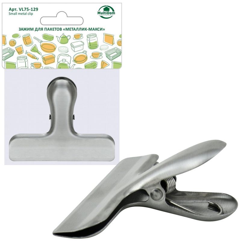 Зажим д/пакетов VL75-129 "Металлик-Макси" Мд