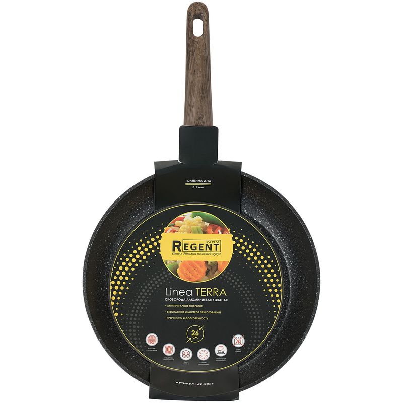 Сковорода 62-2026 d 26*5см. TERRA (индукц.) (а/пр. ков. ал.)