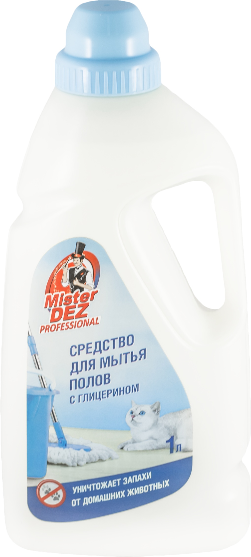 Средство д/мытья пола MISTER DEZ Professional с глицерином 1188к 5,0л. (уничтожает запахи дом. живот