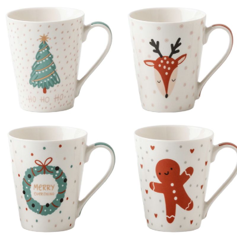 Набор кружек JEWEL ПС0076-22 "Рождество" 4шт.*380мл. (подар.уп.)