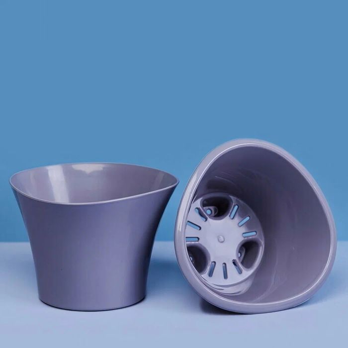 Горшок д/цв. ЛАГУНА 1,5л. со вставкой 1642 (серый шелк) ДП