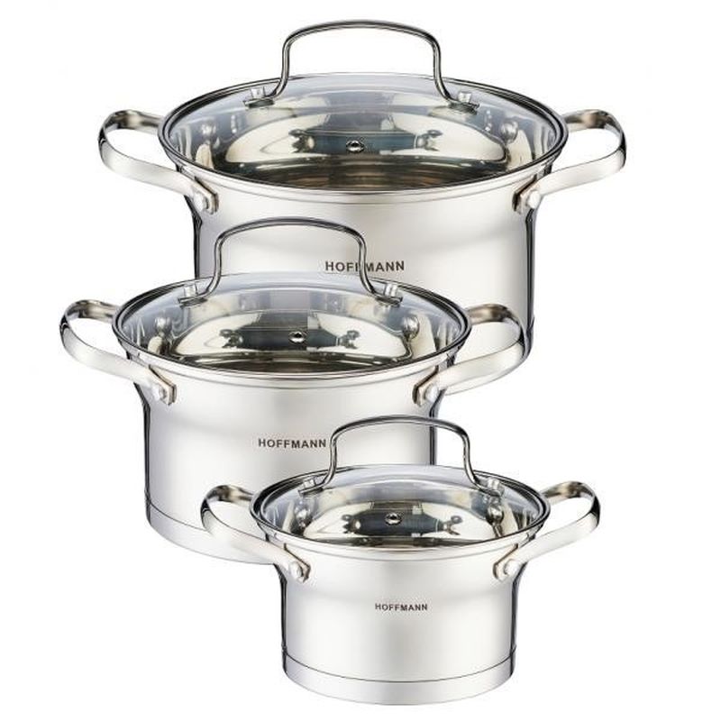 Набор посуды HM 54333 3к. 2,2/4,0/5,0л. (нерж. ст/крышки) ХМ