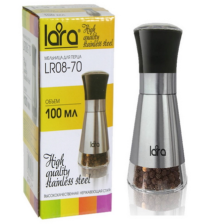 Мельница д/перца LARA LR08-70 100мл.