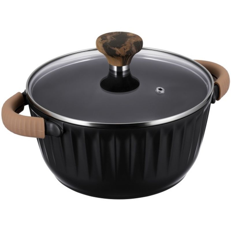 Кастрюля 63-1424 4,6л. FLAMMA (стекл. кр., а/пр.лит.ал.)