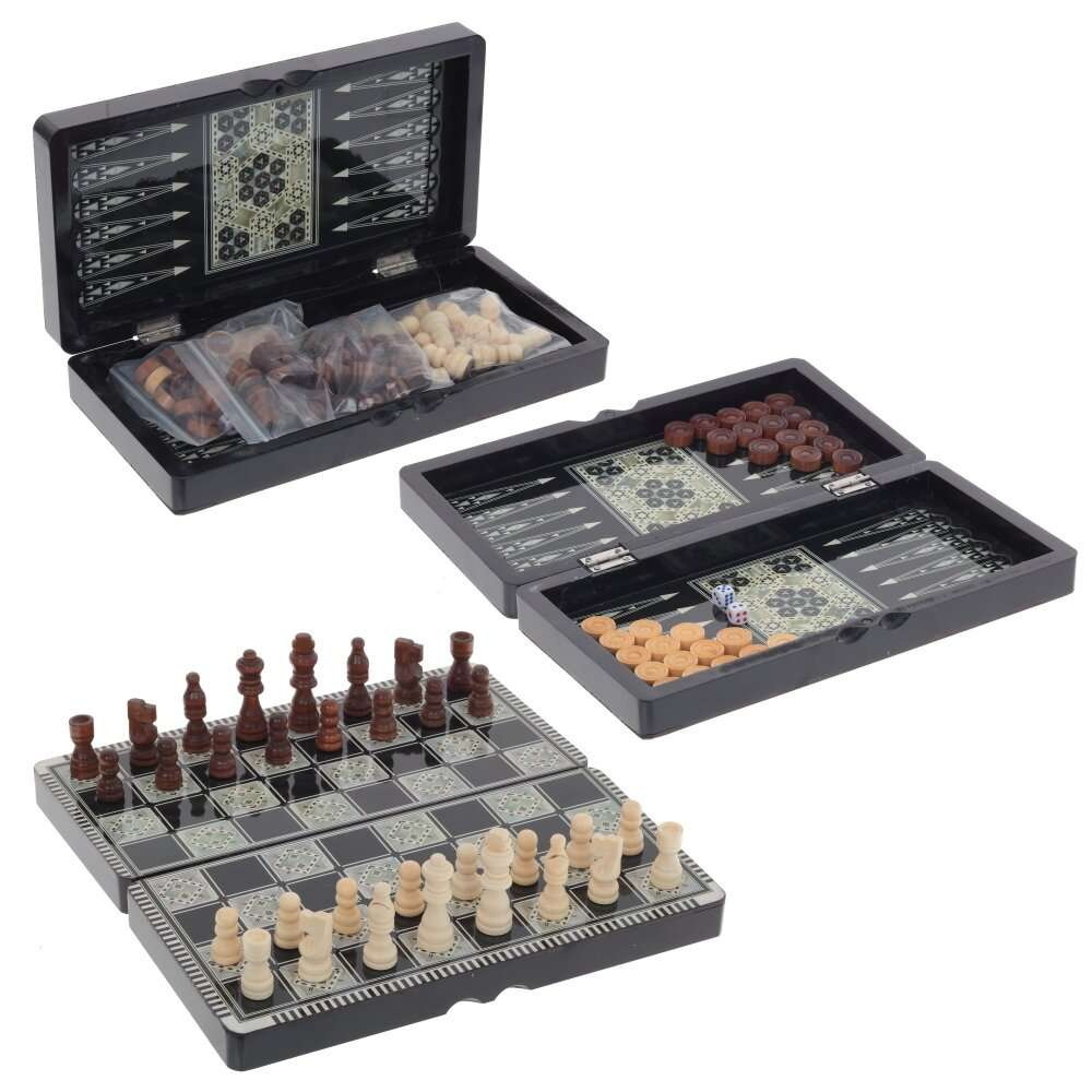 Набор игр 800310 3в1 (шашки, шахматы и нарды) 59,5*30*3,5см Р.